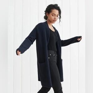 Jenni Kayne Boucle Sweater Coat in Navy, Medium